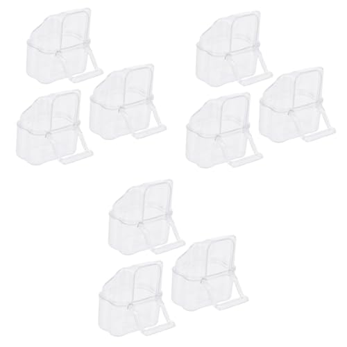 COLLBATH 9stücke Vogel Futterbox Transparent Acryl Futterbehälter Mit Anti-Spritz-Schutz Stabiler Stand Für Papageien Und Andere Vögel Im Käfig Und Leicht Zu Reinigen von COLLBATH