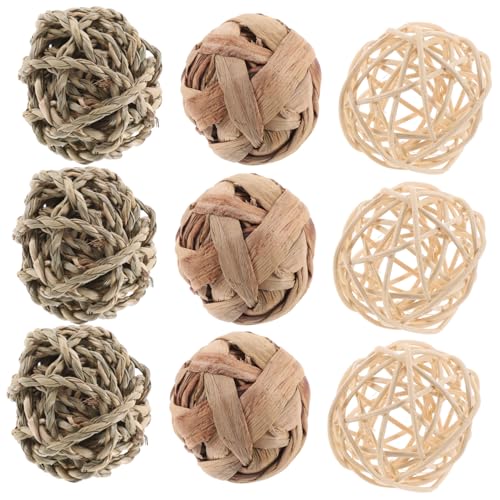 COLLBATH 9 Stück Kaubälle Für Hasen Leckerli-bälle Für Hamster Kauspielzeug Aus Stroh Für Kleintiere Zubehör Für Hamsterkäfige COLLBATH 9 Stück Kaubälle Für Hasen Leckerli-bälle Für Hamster Kauspielzeug Aus Stroh Für Kleintiere Zubehör Für Hamsterkäfige von COLLBATH