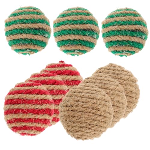 COLLBATH 9 Stück Teiliges Kreatives Katzen Hanfseil Ballspielzeug Weihnachtlichen Farben Interaktives Katzenspielzeug für Katzen zur Beschäftigung und Unterhaltung von Kätzchen COLLBATH 9 Stück Teiliges Kreatives Katzen Hanfseil Ballspielzeug Weihnachtlichen Farben Interaktives Katzenspielzeug für Katzen zur Beschäftigung und Unterhaltung von Kätzchen von COLLBATH