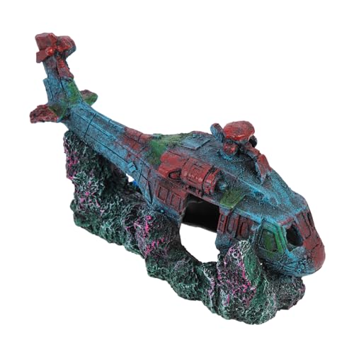 COLLBATH Aquarium Dekoration aus Resin Flugzeugwrack Deko für Fischbecken für Aquarien und Terrarien und Formbeständig von COLLBATH