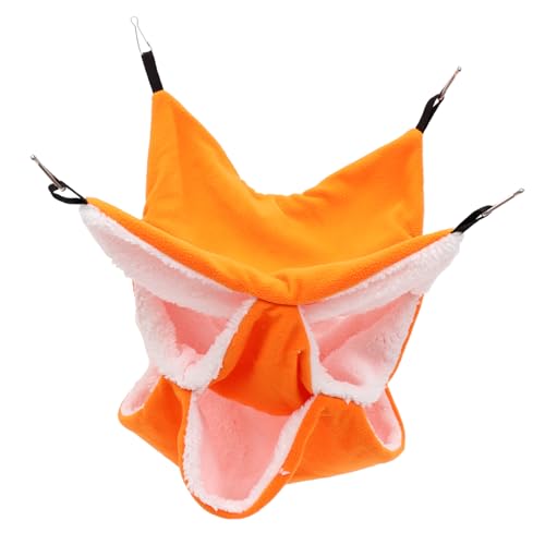 COLLBATH Doppelte Plüsch -Hängematte Meerschweinchenkäfig Bett Haustier hängend Ratte Bequeme Chinchilla-Hängematte warme Hamsterhängematte zarte Hamsterhängematte Baumwolle von COLLBATH