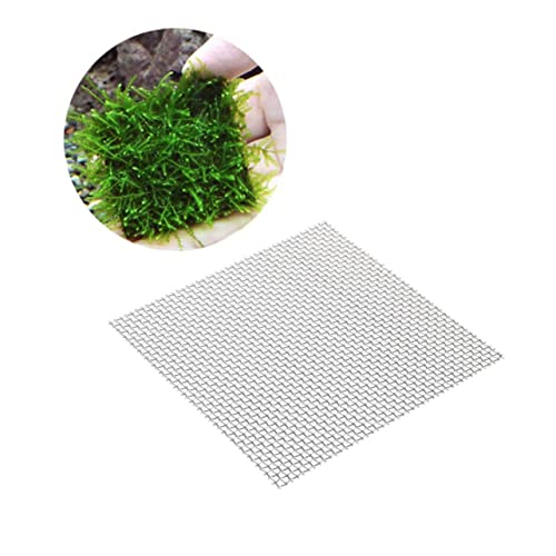 8 x 8 cm quadratisches 304 Edelstahl-Netzpolster Moosnetz für Aquarien Graspflanzen festes Netz dekoratives Aquarium einfach zu installieren silber von COLLBATH