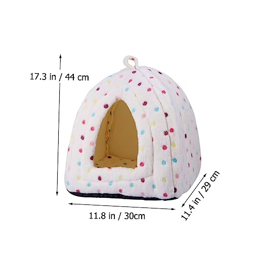 COLLBATH Dreieckige Hundehütte Für Kleine Und Mittelgroße Hunde Zeltdesign Bett Mit Plüschfutter Als Schlafsack Für Welpen Und Haustiere von COLLBATH