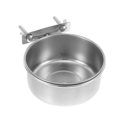 COLLBATH Edelstahl Futternapf für Papageien mit Halterung Kombinierter Futter Wassernapf Langlebig und Praktisch Geeignet für Wellensittiche Sittiche und Mittelgroße Vogelkäfige von COLLBATH