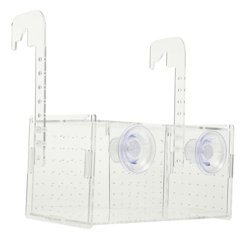 COLLBATH Fischbox mit Saugnäpfen Transparente Isolationsbox für Zucht und Aufzucht von Fischen für Jungfische und Garnelen und Einfach Anzubringen von COLLBATH