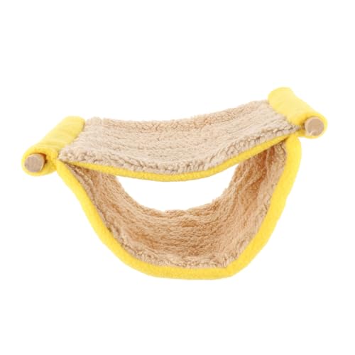 COLLBATH Frettchen Bett Hamster -Hängematte Vogelzubehör Zubehör für Sittichkäfige Winterwarme Rattenhängematte Papageienhängematte Zubehör für Vogelkäfige Flanell Yellow von COLLBATH