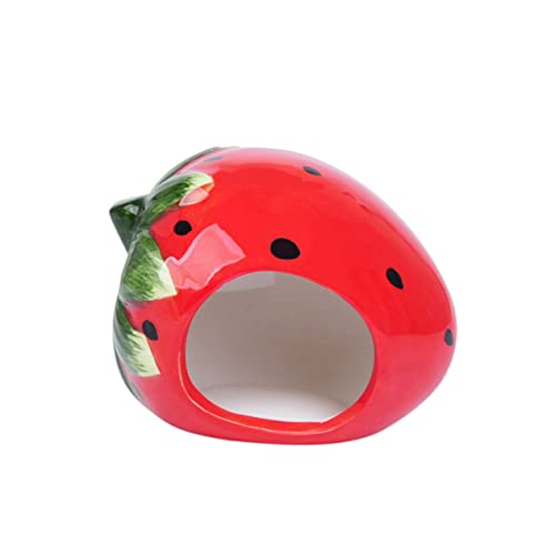 COLLBATH Mini Hamster Nest Aus Kreatives Erdbeer-Design Für Haustiere Als Gemütlicher Schlafplatz Für Hamster Und Kleine Nager Süßes Heim Für Ihre Pelzigen Freunde von COLLBATH