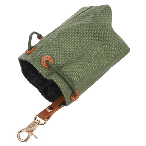 COLLBATH Futteraufbewahrung aus Canvas mit Clip für Hundetraining und Camping Militärgrün Leicht und Tragbar mit Großer Öffnung für Schnellen Zugriff Snacks von COLLBATH
