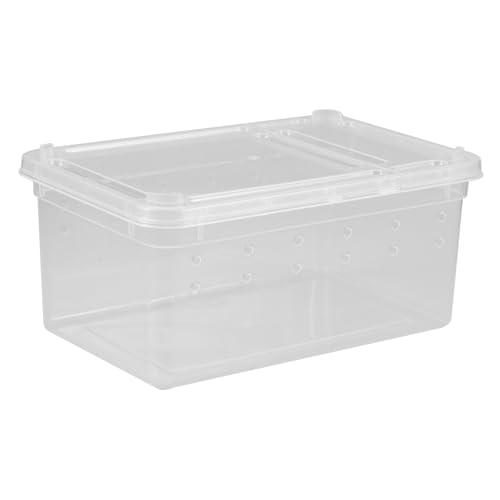 COLLBATH Reptilien Terrarium Futterbox Aus Kunststoff Für Eidechsen Geckos Frösche Spinnen Und Schnecken Leicht Und Kompakt Mit Belüftungslöchern Für Reptilienhaltung Und Fütterung von COLLBATH