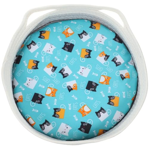 COLLBATH Gewebter Katzenbettkorb Baumwollkissen Haustiernest für Hunde Bequem Gewebtes Rundes Katzenbett und Hundebett COLLBATH Gewebter Katzenbettkorb Baumwollkissen Haustiernest für Hunde Bequem Gewebtes Rundes Katzenbett und Hundebett von COLLBATH