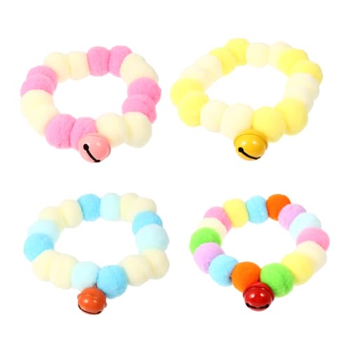 COLLBATH 4stücke Katzenhalsband Plüsch Halskette Elastisch Haustier Hundekragen Party Dekoration Für Welpen Und Katzen von COLLBATH