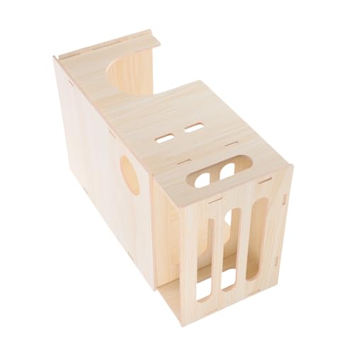 COLLBATH Schlafhaus Für Kleintiere Aus Holz Versteck Für Hamster Und Chinchillas Rennmaushaus Mit Spiel Und Ruheraum Geeignet Für Meerschweinchen Und Ratten Einfach Zu Reinigen von COLLBATH
