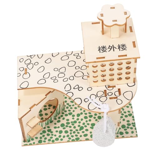 COLLBATH Hamster Holzhaus mit Treppen und Plattformen Mehrkammernhaus für Zwerghamster und Andere Kleintiere Sicheres und Langlebiges Material für Spaß und Aktivität von COLLBATH