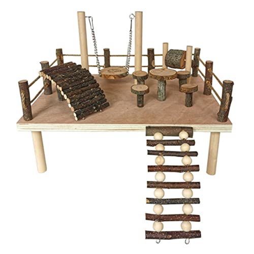 COLLBATH Hamster-Kletterleiter Mäuse Frettchen Bistro Critter Haustier Rattenleiter Hamster hamsterspielzeug Klettergerüst für Hamster Holzleiter Kletterleiter Apfelholz von COLLBATH