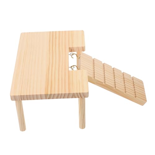 COLLBATH Kleine Holzplattform Für Hamster Mit Treppe Kletterspielzeug Für Nagetiere Zubehör Für Käfige Für Ratten Igel Und Kleintiere von COLLBATH
