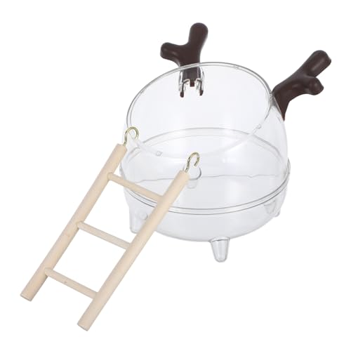 COLLBATH Hamster Sandbad mit Leiter Durchsichtige Hamsterbadebox Toiletten und Badezimmerlösung für Kleintiere Leicht zu Reinigen Vielseitig Einsetzbar Hamsterzubehör von COLLBATH