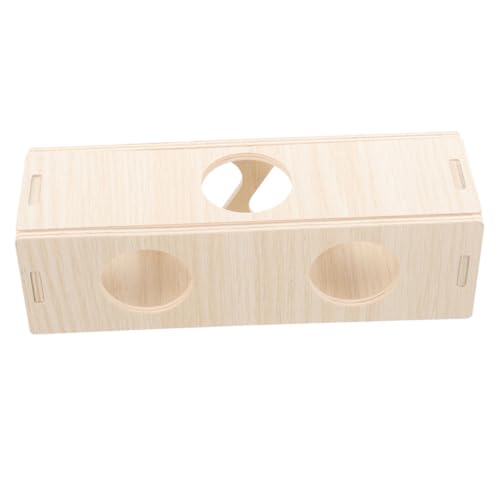 COLLBATH Spieltunnel Aus Holz Für Kleintiere Versteck Und Spielzeug Für Hamster Rennmäuse Und Meerschweinchen Geeignet Als Zubehör Für Käfige Und Terrarien von COLLBATH