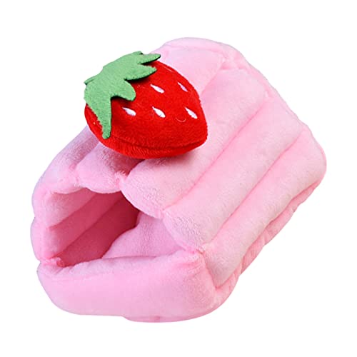 COLLBATH Hamsternest Kaninchen Hängematten Für Haustierkäfige Hamster Erdbeere Erdbeerhamster Meerschweinchen Hängebett Chinchilla Hundebett in Menschengröße Plüsch Rosa Baumwolle von COLLBATH