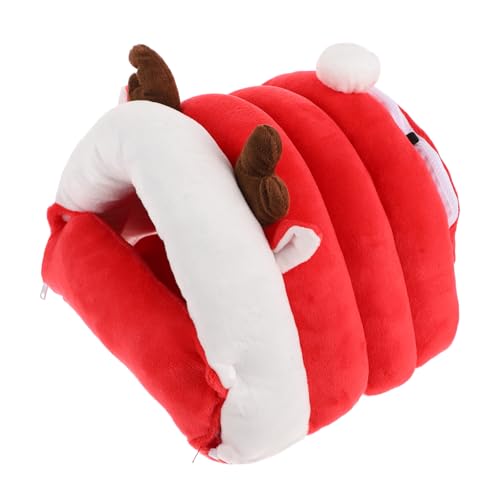 COLLBATH Wärmstes Mini-Igel-Weihnachts-Rentier-Fleece-Nest großes Eichhörnchenbett für Hamster von COLLBATH