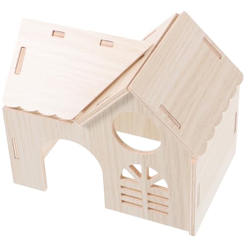 COLLBATH Hamster Haus Aus Holz Verschleißfestes Hamsterversteck Für Hamster Und Kleine Haustiere Meerschweinchenhaus Zubehör Für Hamsterkäfig von COLLBATH
