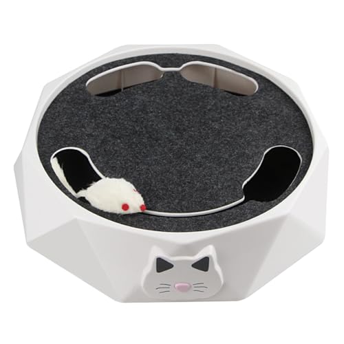 COLLBATH Interaktives Katzenspielzeug Elektrischer Drehteller Katzen-Track-Maus Haustier-Spielzeug Bewegliche Objekte Jagdinstinkt Abs-Kunststoff Batteriebetrieben von COLLBATH