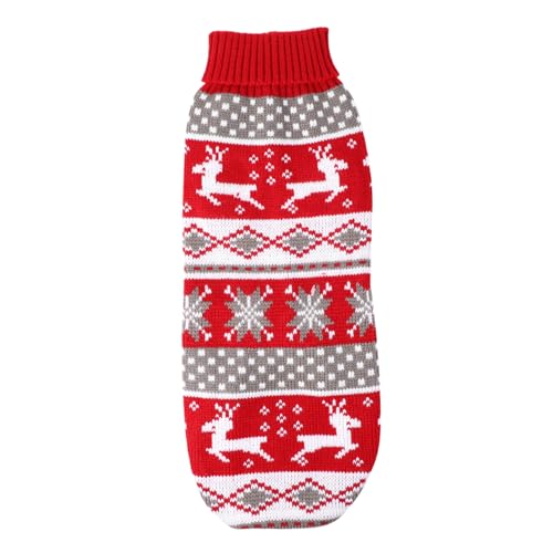 COLLBATH Haustier-Pullover Weihnachtspullover Haustierzubehör Haustier-Partykostüm Hund hässlicher Pullover Kleider Hund gestrickter Pullover Party-Hundekleidung Winter Mantel Stricken rot von COLLBATH