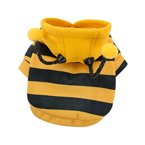 COLLBATH Stilvolle Haustierbekleidung Hundekleidung Kapuze Fleecematerial Haustier Cosplay Niedliches Bienenthema Einfaches An-/ausziehen von COLLBATH