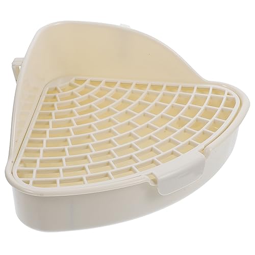 COLLBATH Dreieckige Kaninchentoilette Töpfchen für Kleintiere Kunststoff mit Erhöhtem Zaun für Kaninchen Meerschweinchen und Chinchillas Leicht zu Reinigen von COLLBATH