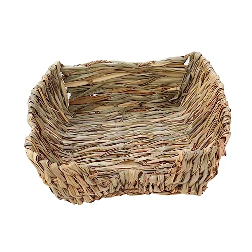 COLLBATH Haustierbedarf haustierbett pet Bed Kleintierfutter petbett Kleintierbett Kaninchenbett erdbeerinchen small Animal Food erdbeerfee kleines Haustiergrasbett Hamsternest Hölzern von COLLBATH