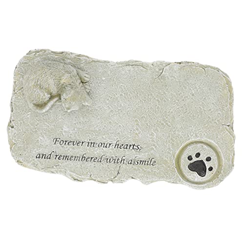 COLLBATH Gedenkstein Mit Katzenmotiv Handgefertigt Kunststein Haustier-denkmal Für Den Außenbereich von COLLBATH