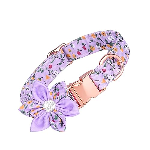 COLLBATH Haustierhalsband Mit Blumenmuster Dekoratives Hundezubehör Für Katzen Mit Verstellbarem Halsgurt Zufällige Farbe von COLLBATH