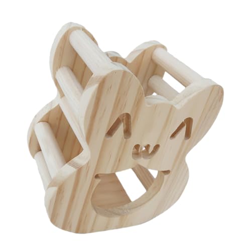 COLLBATH Holz Futterspender für Kleintiere Heuraufe mit Stabilem Grashalter Geeignet für Kaninchen Meerschweinchen Chinchillas Platzsparender Käfighalter für Sauberes Füttern von COLLBATH