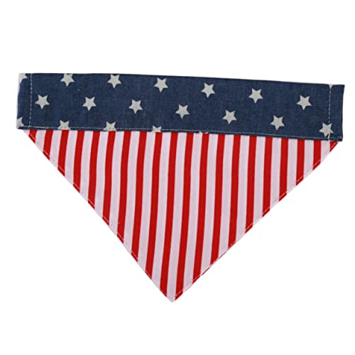 COLLBATH Hundehalsband Hundelätzchen Hund Halstuch Amerika-Flagge Halsketten Katzenhalsband Mit Amerikanischer Flagge Haustierbandanas Zum Unabhängigkeitstag Deko Vereinigte Staaten Dreieck von COLLBATH