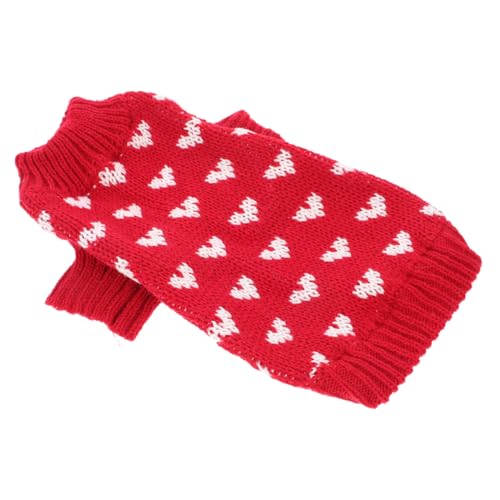 COLLBATH Hundepullover Hundekleidung Hunde Strickpullover Katze schöne Weste Haustierweste Haustierzubehör Muskelshirt dekorativer Hunde-Katzen-Pullover Winterpullover für Hunde Herz Mantel von COLLBATH