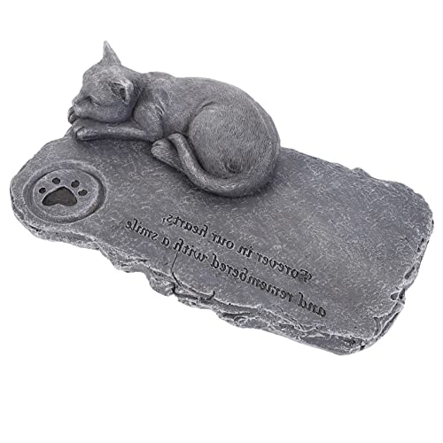 COLLBATH Katzen-gedenkgrabstein Aus Harz Stabiler Und Formsicher Grabmarkierung Für Verstorbenes Haustier Garten-andenken Für Katzenliebhaber von COLLBATH