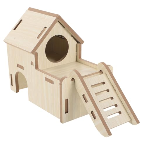 COLLBATH Hamsterspielplatz Aus Holz Kleintier-Hamster-holzhütte Spielzeug Mit Leiter Haustierbedarf Zum Klettern Und Schlafen von COLLBATH