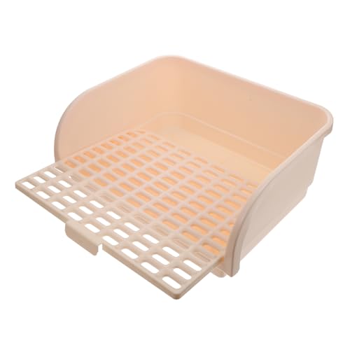 COLLBATH Kaninchentoilette Aus Kunststoff Haustiertoilette Mit Gitterboden Ecktoilette Für Kaninchenkäfige Leicht Zu Reinigen Montieren von COLLBATH
