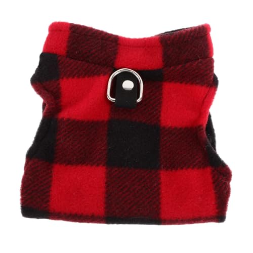COLLBATH Karierte Hundeweste XL Ring Leine Befestigung Für Kleine Und Mittlere Aus Strapazierfähigem Fleece Für Bequem von COLLBATH