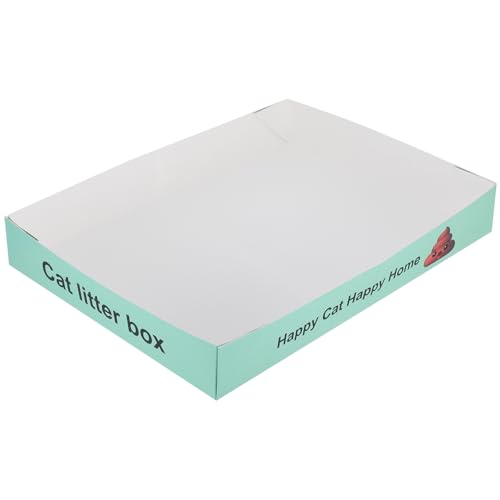 COLLBATH Kasten Katzentoilette Mülleimer Katzenboxen Tischkatzenstreu Kleines Katzenstreu-Set Katzenstreueinlage Katzen-PIPI-Schild Papier Light Green von COLLBATH