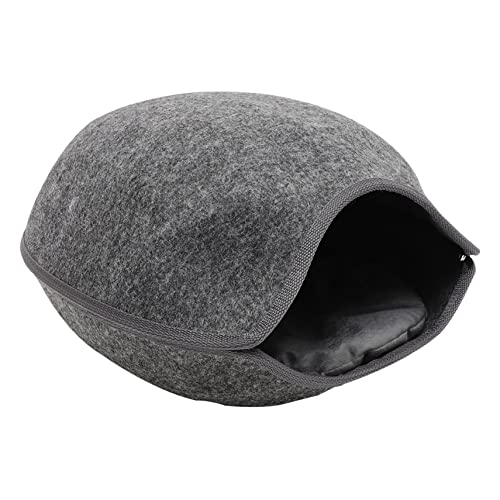COLLBATH Katzenbetten Für Indoor Katzen Praktische Katzenhöhle Aus Atmungsaktivem Filz Halboffene Schlafstätte Für Katzen Und Kleine Dunkelgrau Ideal Für Drinnen Gemütlicher Rückzugsort Für COLLBATH Katzenbetten Für Indoor Katzen Praktische Katzenhöhle Aus Atmungsaktivem Filz Halboffene Schlafstätte Für Katzen Und Kleine Dunkelgrau Ideal Für Drinnen Gemütlicher Rückzugsort Für von COLLBATH