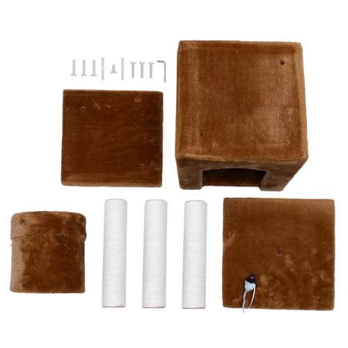 COLLBATH Katzenklettergerüst Für Indoor Katzen Lagiger Kratzbaum Mit Hängematte Und Kratzfest Und Für Aktives Und Ausruhen Kaffeebraun von COLLBATH