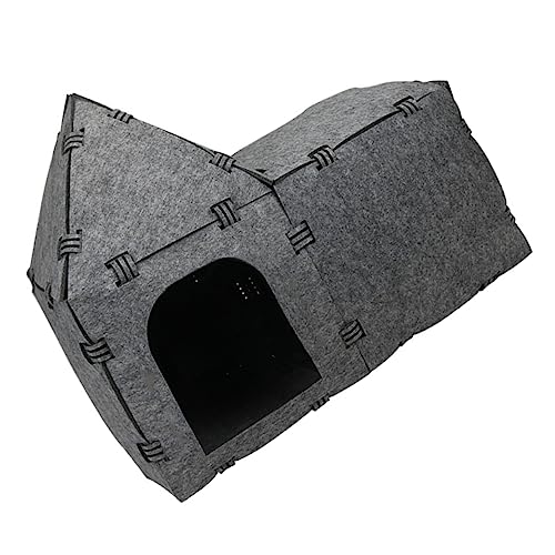 COLLBATH Katzennest Hundeschlafbett Katzenhaus im Freien wasserdicht -Tunnelröhre Wurf katzenzelt cat Tent Katze spielt Tunnel Kleiner Nesttunnel für Haustiere Filzstoff Grey von COLLBATH