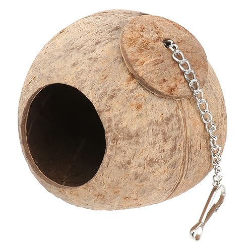COLLBATH Kokosnussschale für Wellensittiche Nymphensittiche und Kleine Haustiere Natürlicher Unterschlupf für Sicheres im Freien für Kleine Nager von COLLBATH