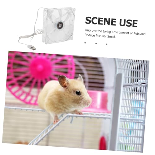COLLBATH Mini USB für Kleine Haustiere Licht Sommer Kühlung für Hamsterkäfig Geräuschloser Lüfter für Nager Transparente Kunststofflüfter mit Kabel für Schreibtisch und Tierstall COLLBATH Mini USB für Kleine Haustiere Licht Sommer Kühlung für Hamsterkäfig Geräuschloser Lüfter für Nager Transparente Kunststofflüfter mit Kabel für Schreibtisch und Tierstall von COLLBATH