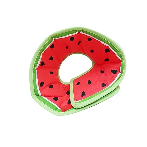 COLLBATH Pet Fruit Design Halskrause Anti-Biss Anti-Kratzer Wundheilungskragen Für Hunde Und Katzen s Wassermelone Verstellbarer Schutzkragen Für Postoperative Erholung von COLLBATH