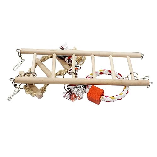 COLLBATH Holz Papageienschaukel Haustierzubehör Papageienhängeleiter Mit Eisenkette Für Kleine Vögel Spielplatz Zum Klettern Und Entdecken COLLBATH Holz Papageienschaukel Haustierzubehör Papageienhängeleiter Mit Eisenkette Für Kleine Vögel Spielplatz Zum Klettern Und Entdecken von COLLBATH