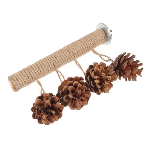 COLLBATH Pine Cone Papageien-sitzstange Naturholz Kauspielzeug Für Vögel Spielstand Für Wellensittiche Und Nymphensittiche Und Langlebig Beschäftigung Und Zahnpflege von COLLBATH