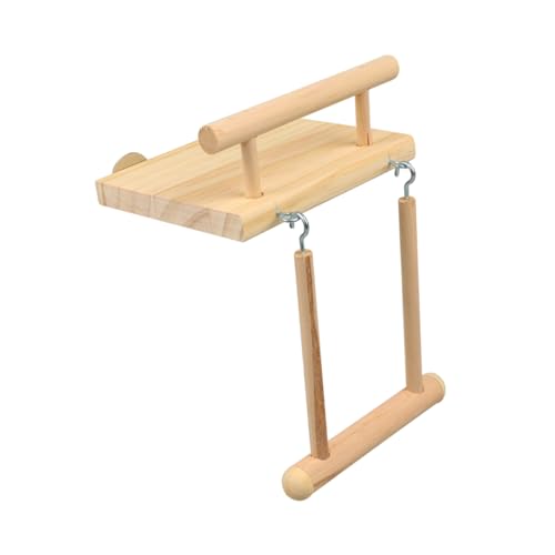 COLLBATH Papageien Holzschaukel für Wellensittiche Kauspielzeug mit Kreativer Kletterleiter Fördert Spaß und Bewegung Sicheres Material für Kleine Vögel für und Erkundung von COLLBATH