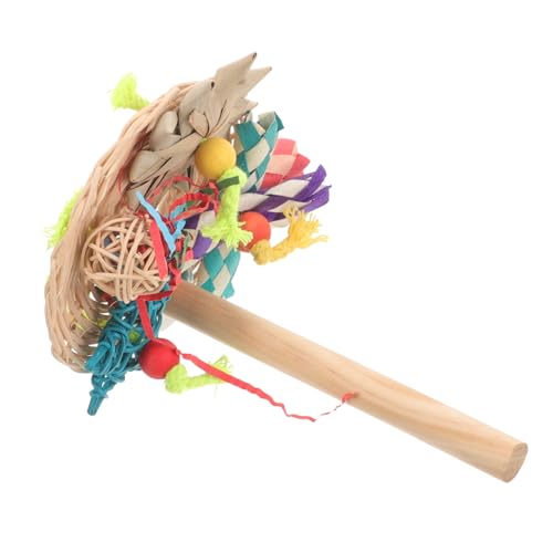 COLLBATH Naturholz Vogel Sitzstange Mit Kauspielzeug Für Kleine Vögel Papageien Sittiche Käfig Zubehör von COLLBATH