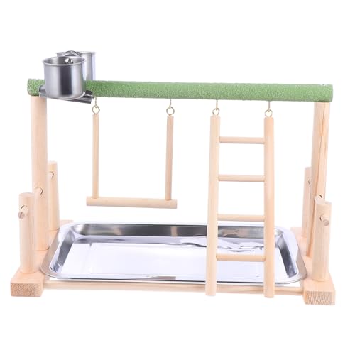 COLLBATH Vogelspielzeug Für Papageien Tragbarer Schaukelständer Vogelspielständer Für Vögel Sicheres Holzspielzeug Zufällige Farbe von COLLBATH